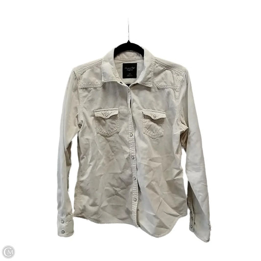 Top Long Sleeve By American Eagle In White, Size: L