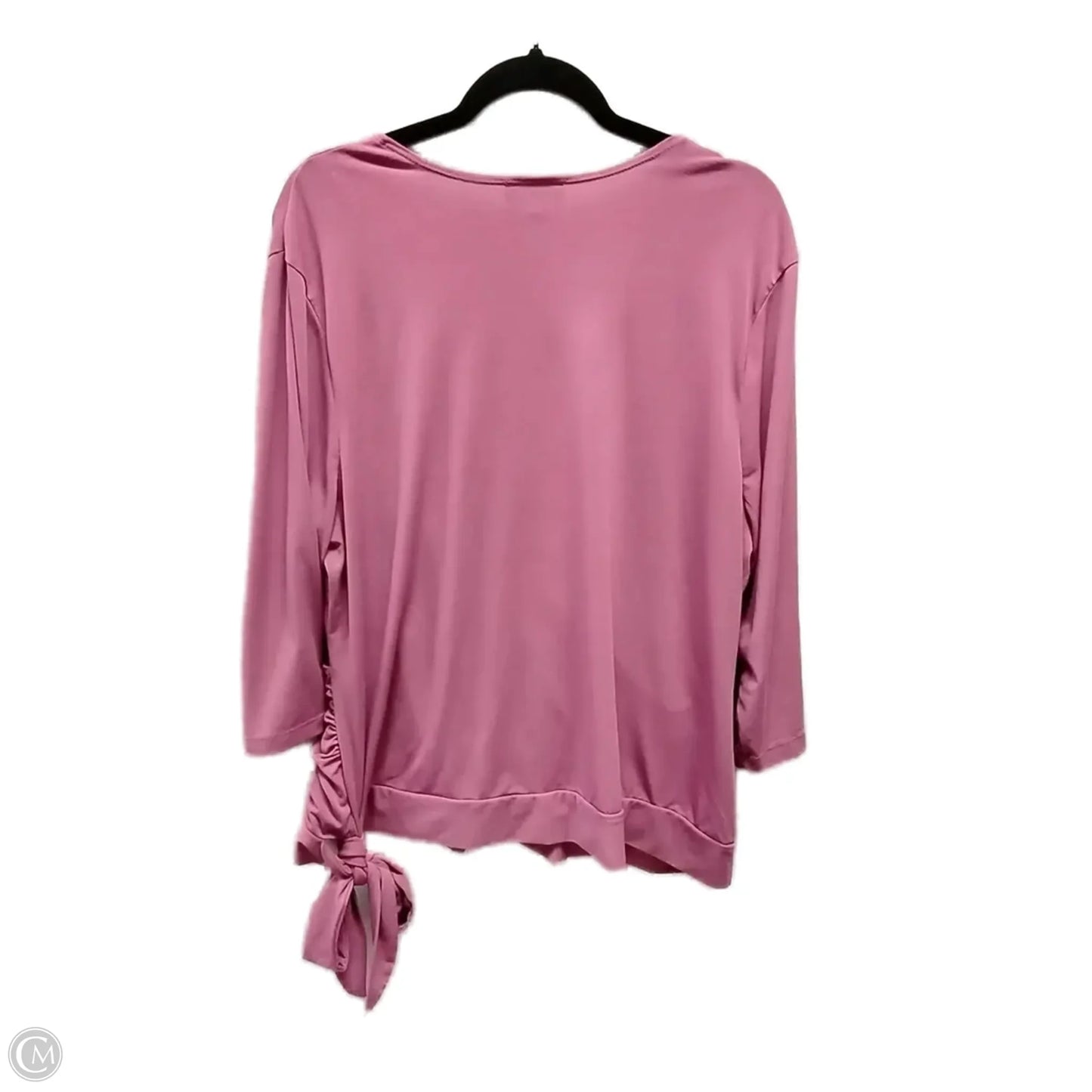 Top Short Sleeve By Apt 9 In Brown & Pink, Size: 2x