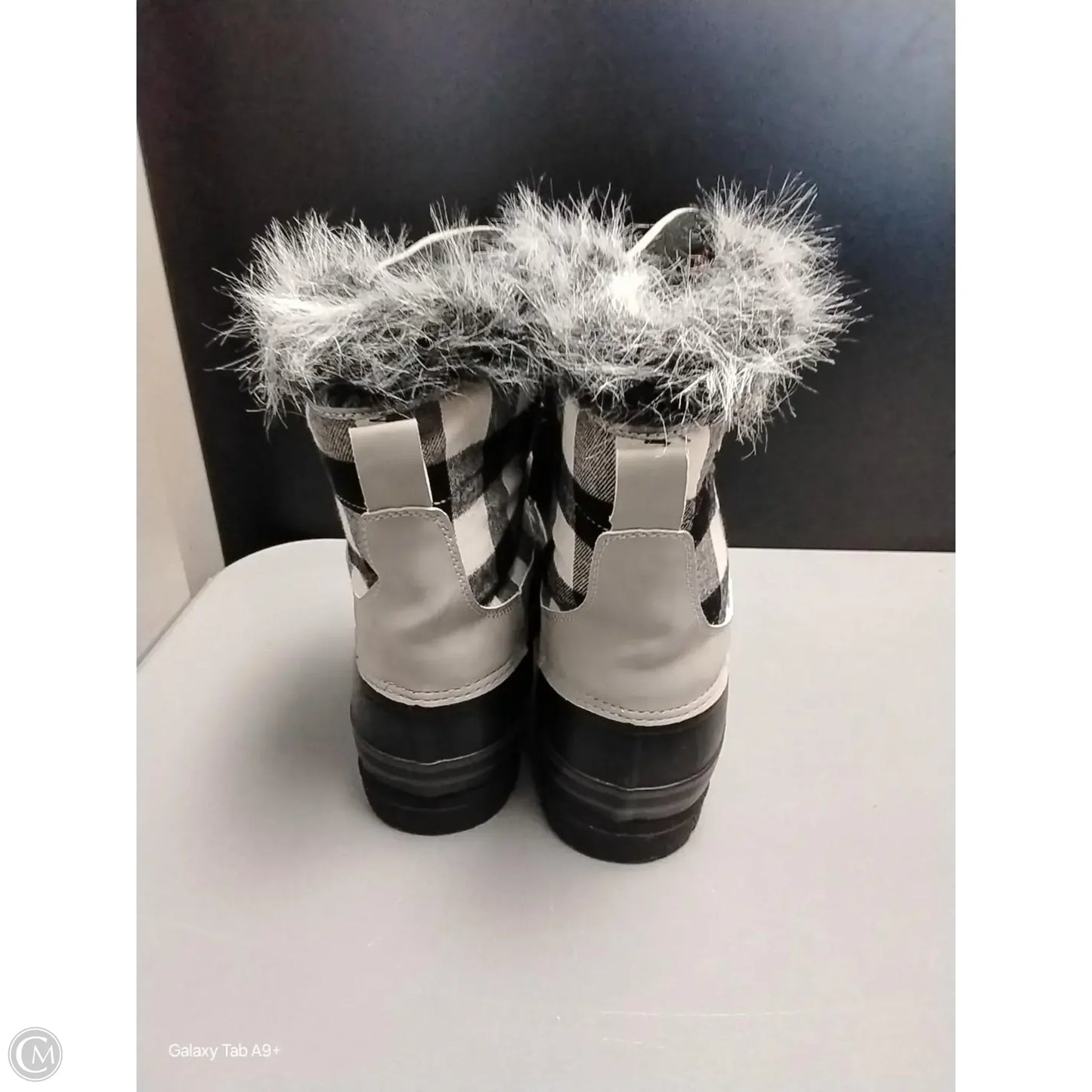 Boots Snow By Natural Reflections In Plaid Pattern, Size: 10