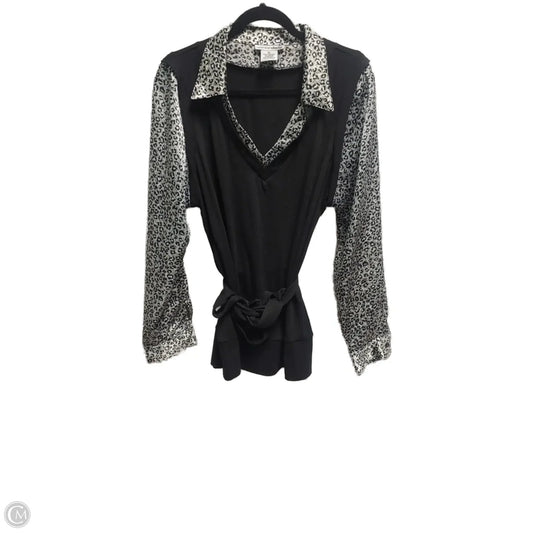 Blouse Long Sleeve By Clothes Mentor In Animal Print, Size: Xl