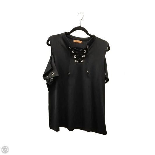 Blouse Short Sleeve By Belldini In Black, Size: 1x