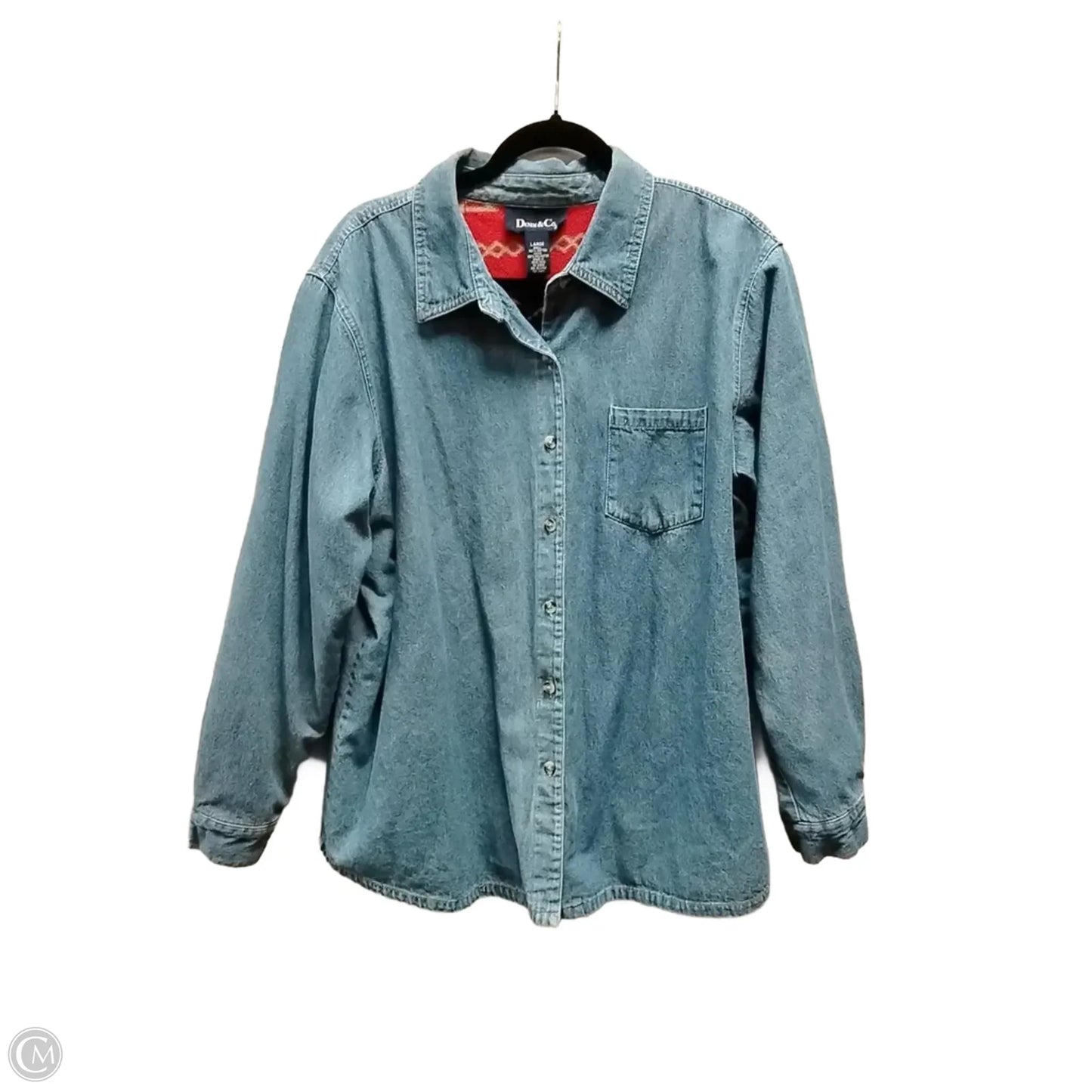 Jacket Denim By Denim And Company In Blue Denim, Size: L