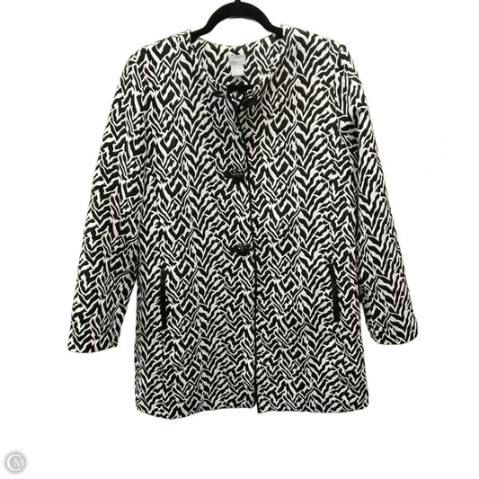 Jacket Puffer & Quilted By Chicos In Black & White, Size: 2