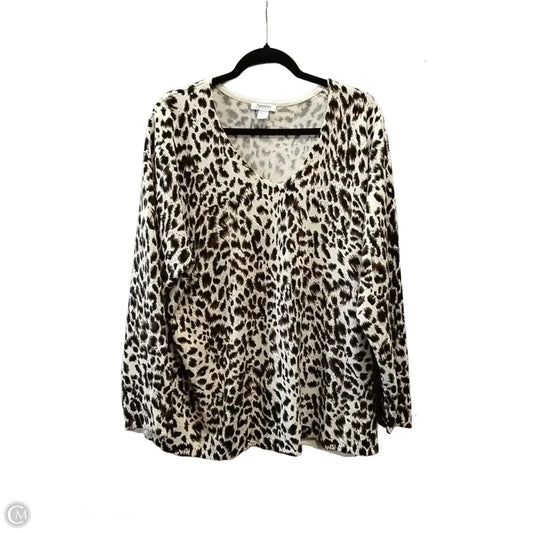 Sweater By Hampshire Studio In Animal Print, Size: 3x