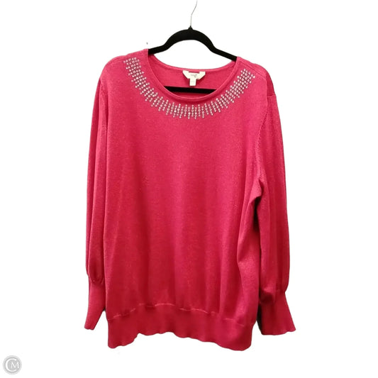 Sweater By Terra & Sky In Red, Size: 2x