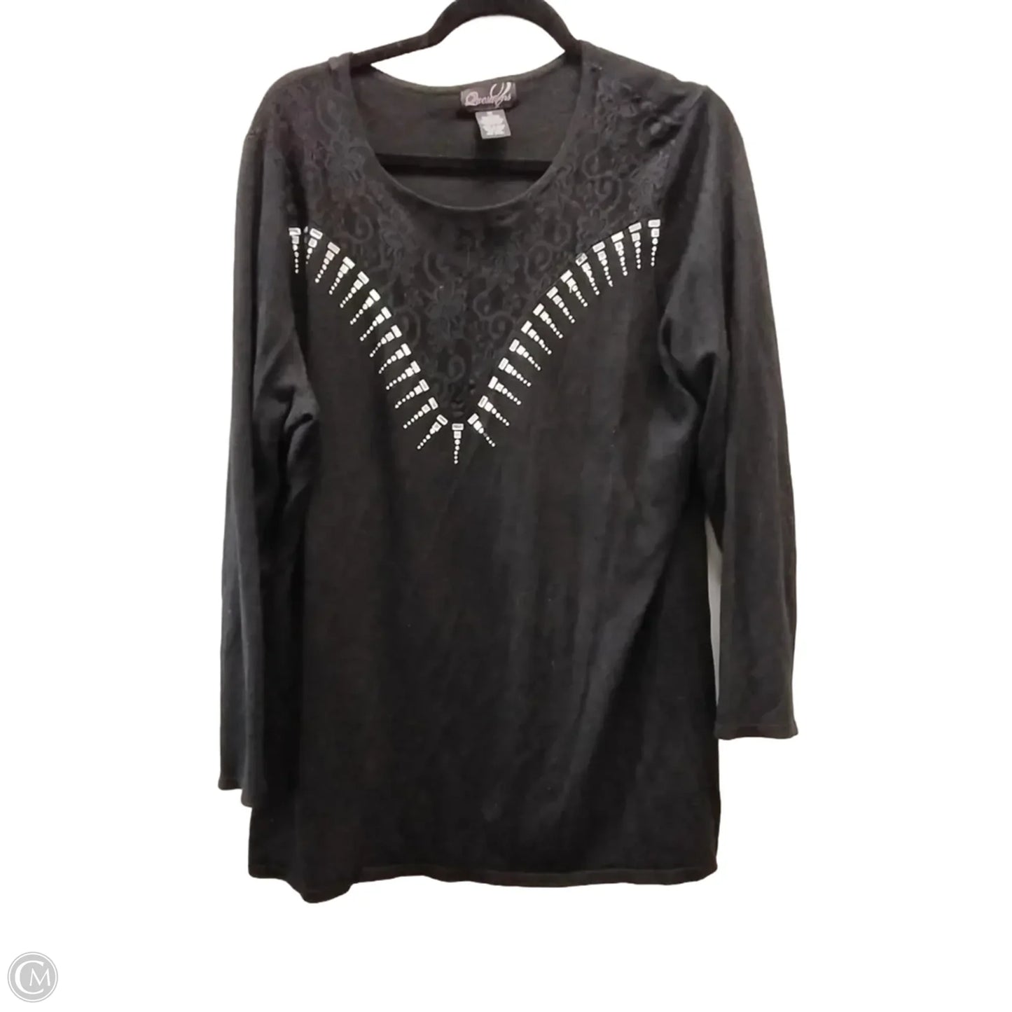 Top Long Sleeve By Clothes Mentor In Black, Size: 1x
