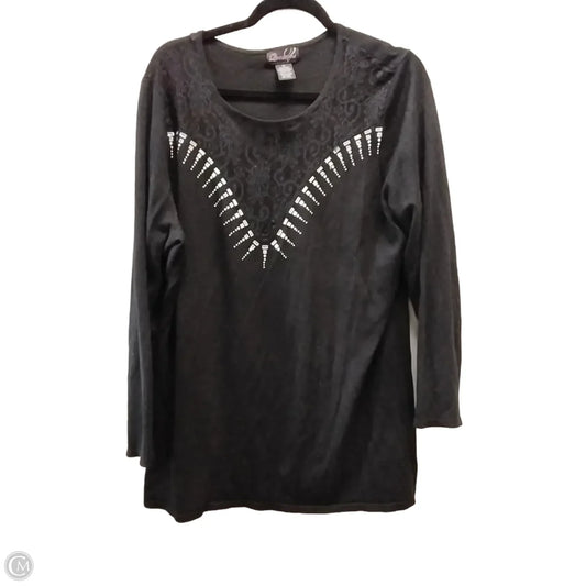 Top Long Sleeve By Clothes Mentor In Black, Size: 1x