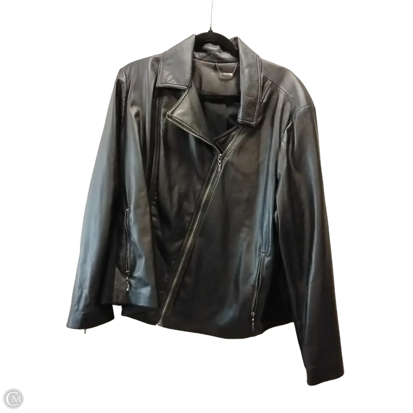 Jacket Moto By Chicos In Black, Size: 4