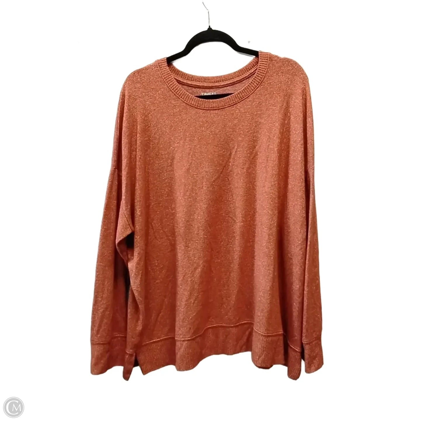 Sweatshirt Collar By Time And Tru In Orange, Size: Xxxl