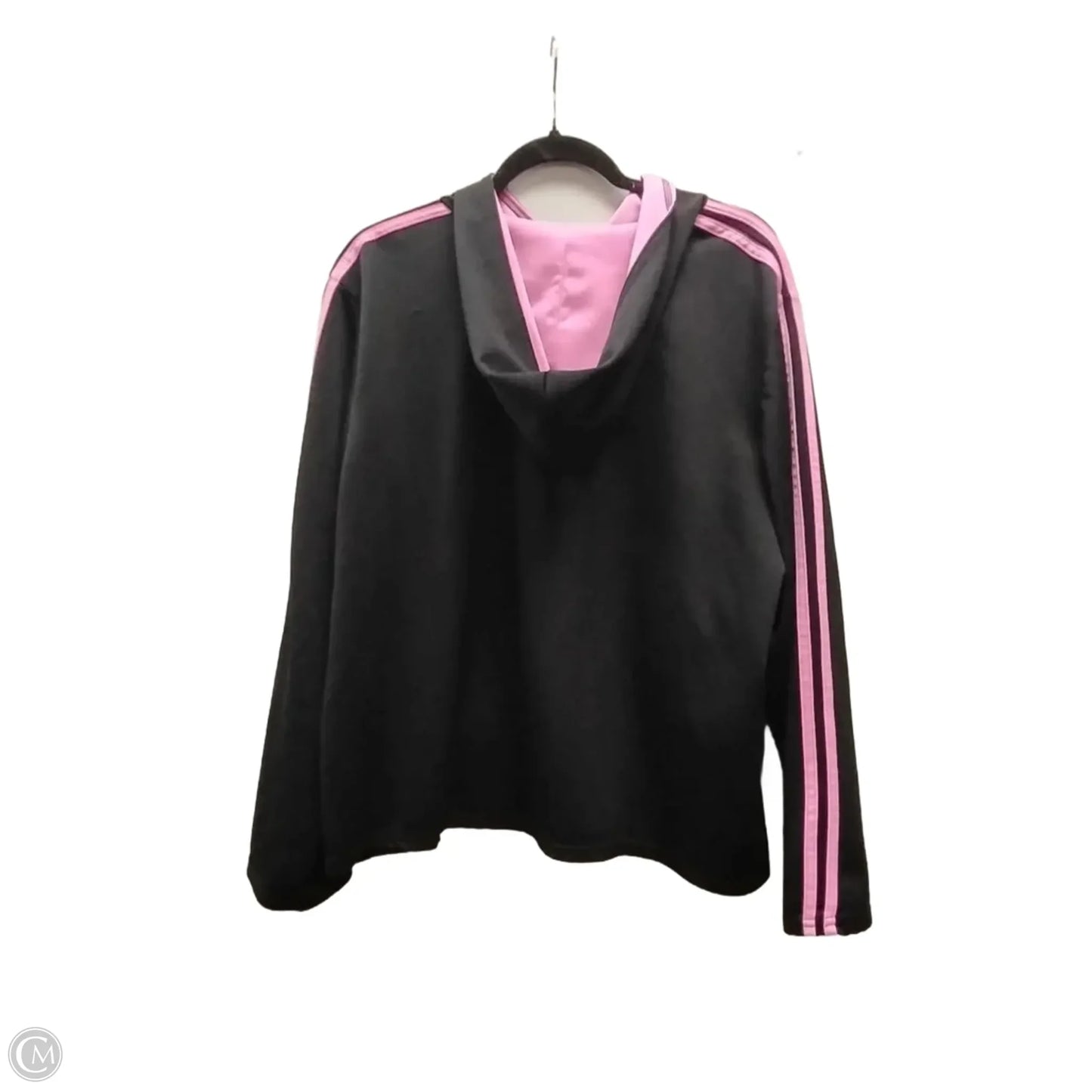 Sweatshirt Hoodie By Clothes Mentor In Black & Pink, Size: 2x