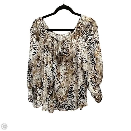 Top Long Sleeve By Cato In Animal Print, Size: Xl
