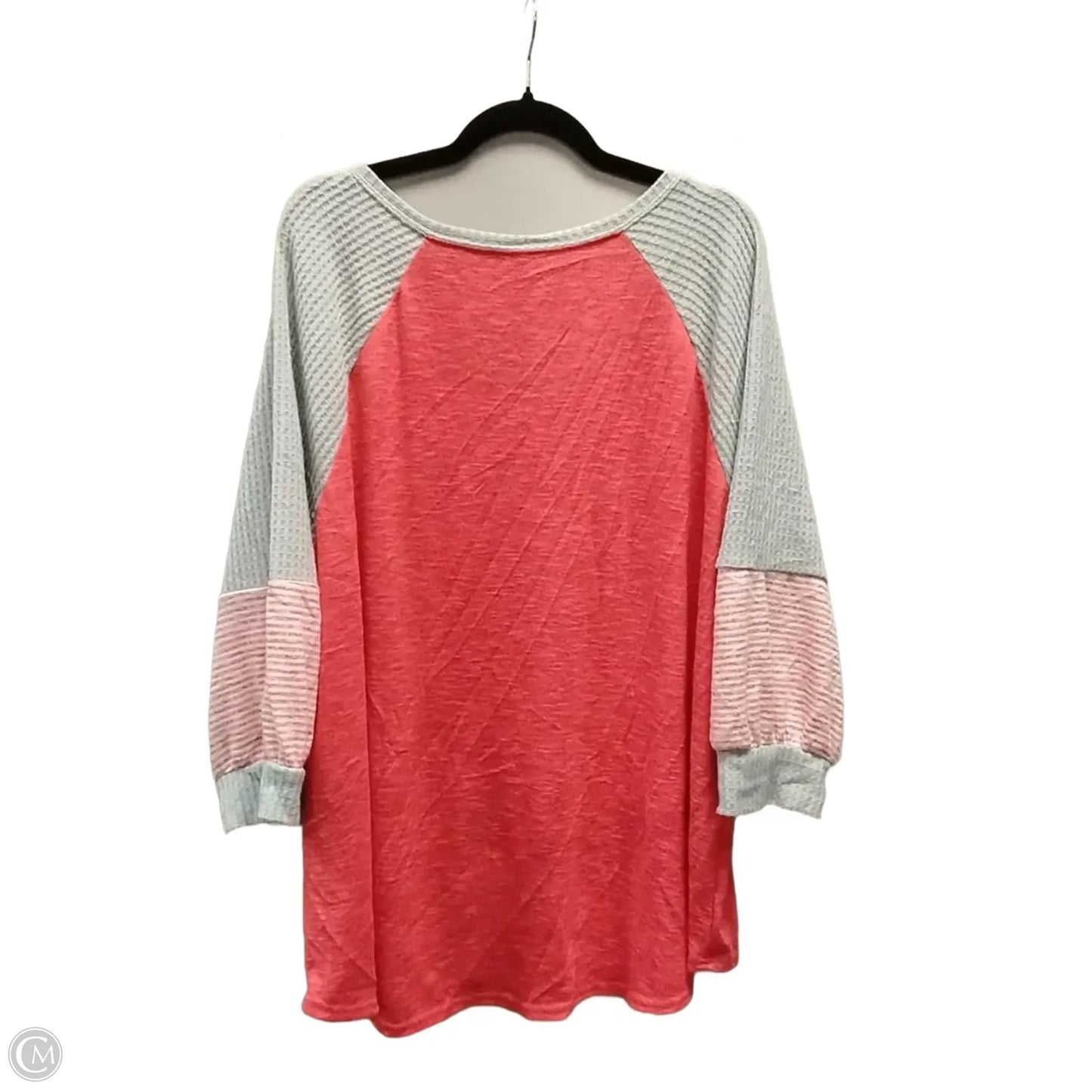 Top Long Sleeve By Cato In Grey & Red, Size: 22