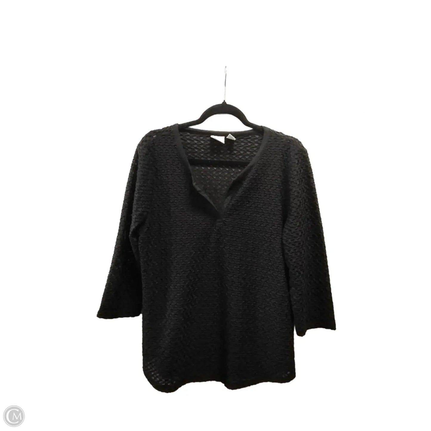Blouse 3/4 Sleeve By Chicos In Black, Size: 2
