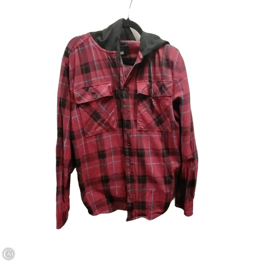 Jacket Shirt By No Boundaries In Plaid Pattern, Size: L
