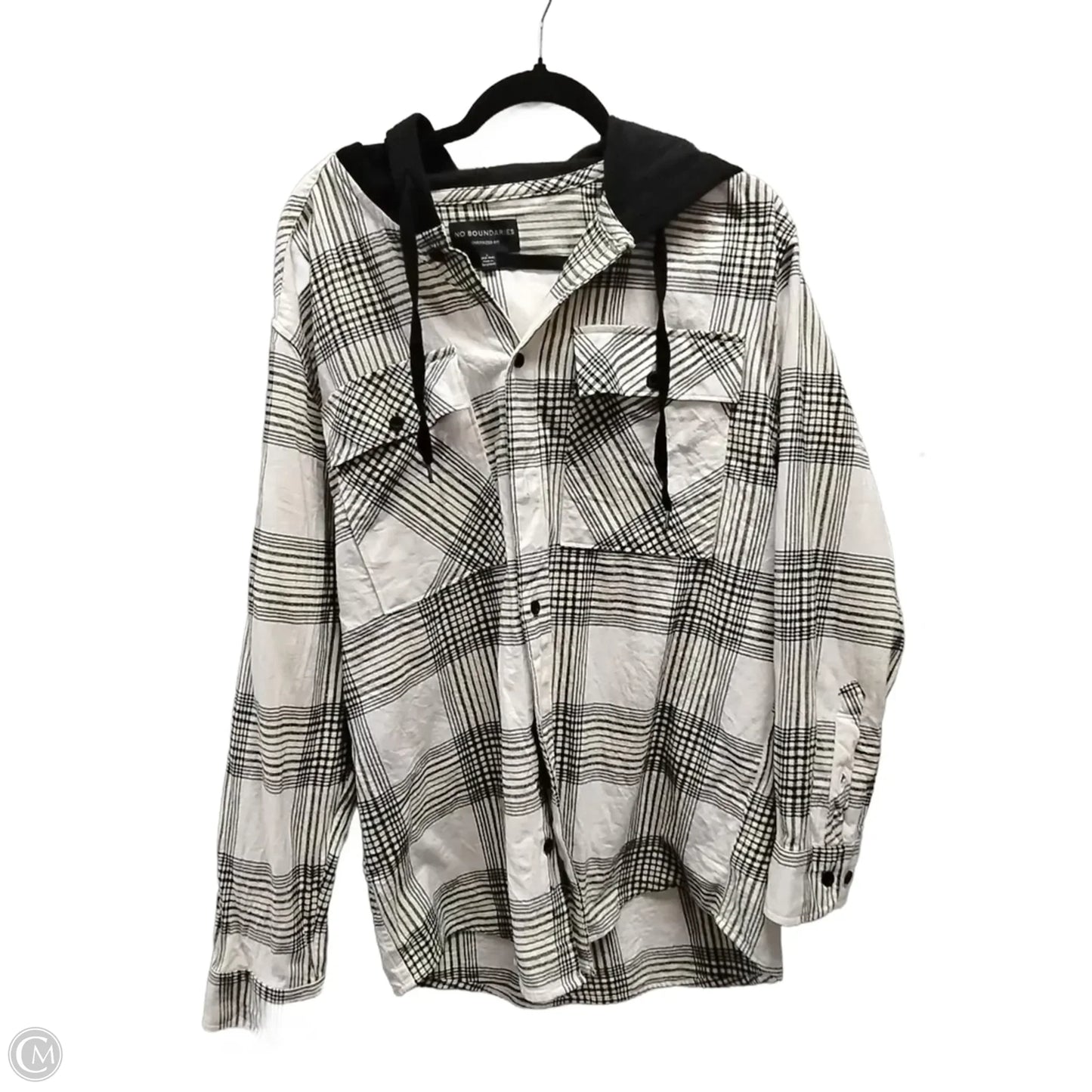 Jacket Shirt By No Boundaries In Plaid Pattern, Size: L