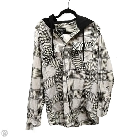 Jacket Shirt By No Boundaries In Plaid Pattern, Size: L