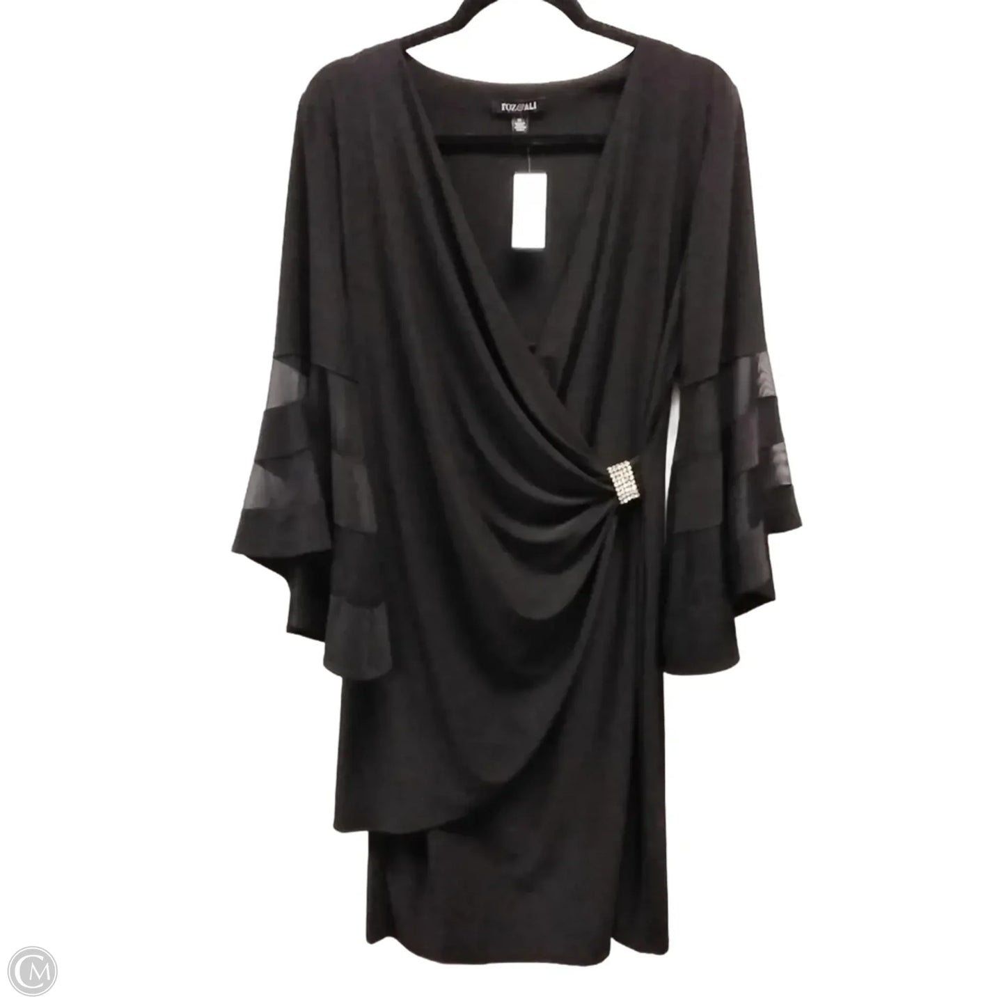 Dress Party Midi By Roz And Ali In Black, Size: 14