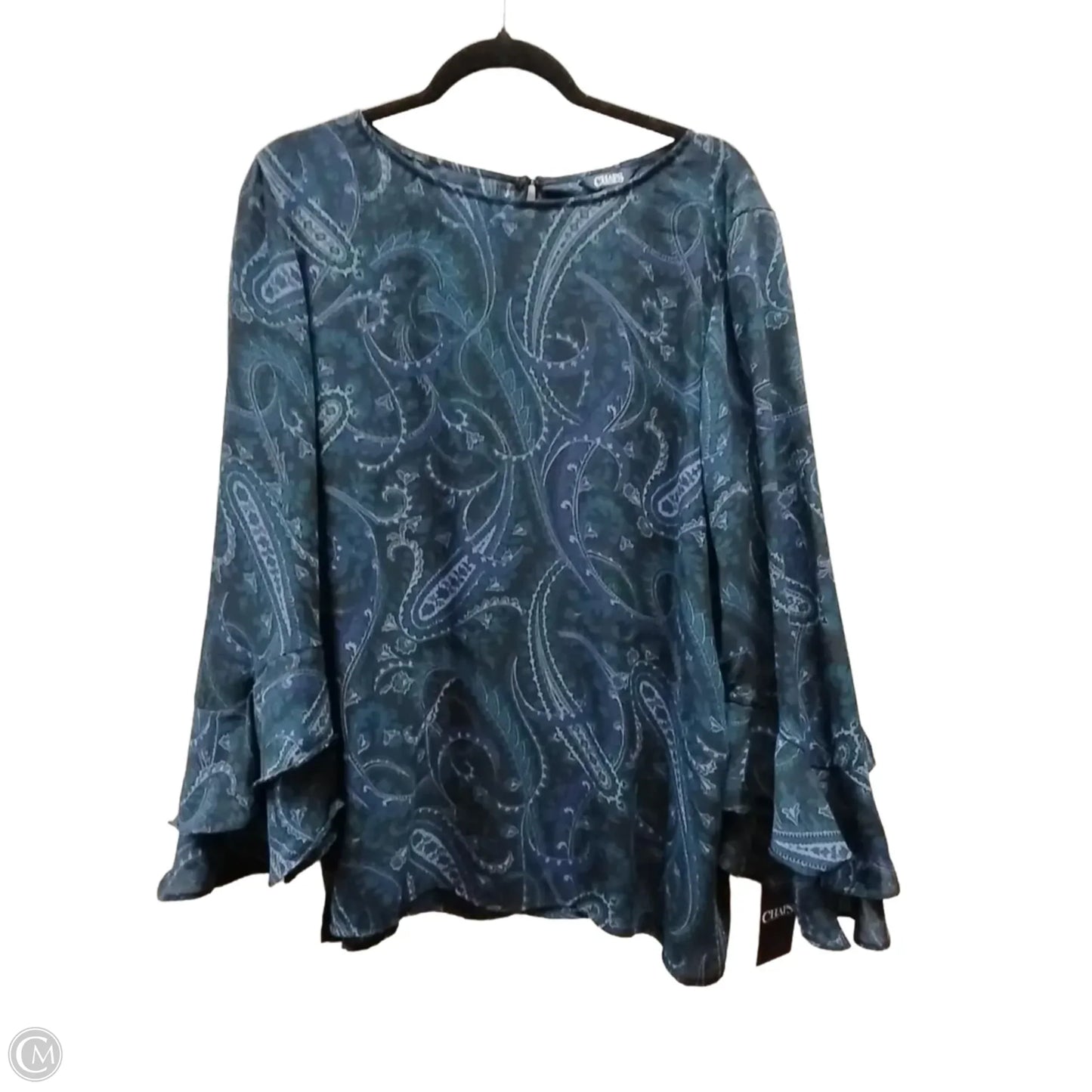 Blouse Long Sleeve By Chaps In Multi-colored, Size: Xxl
