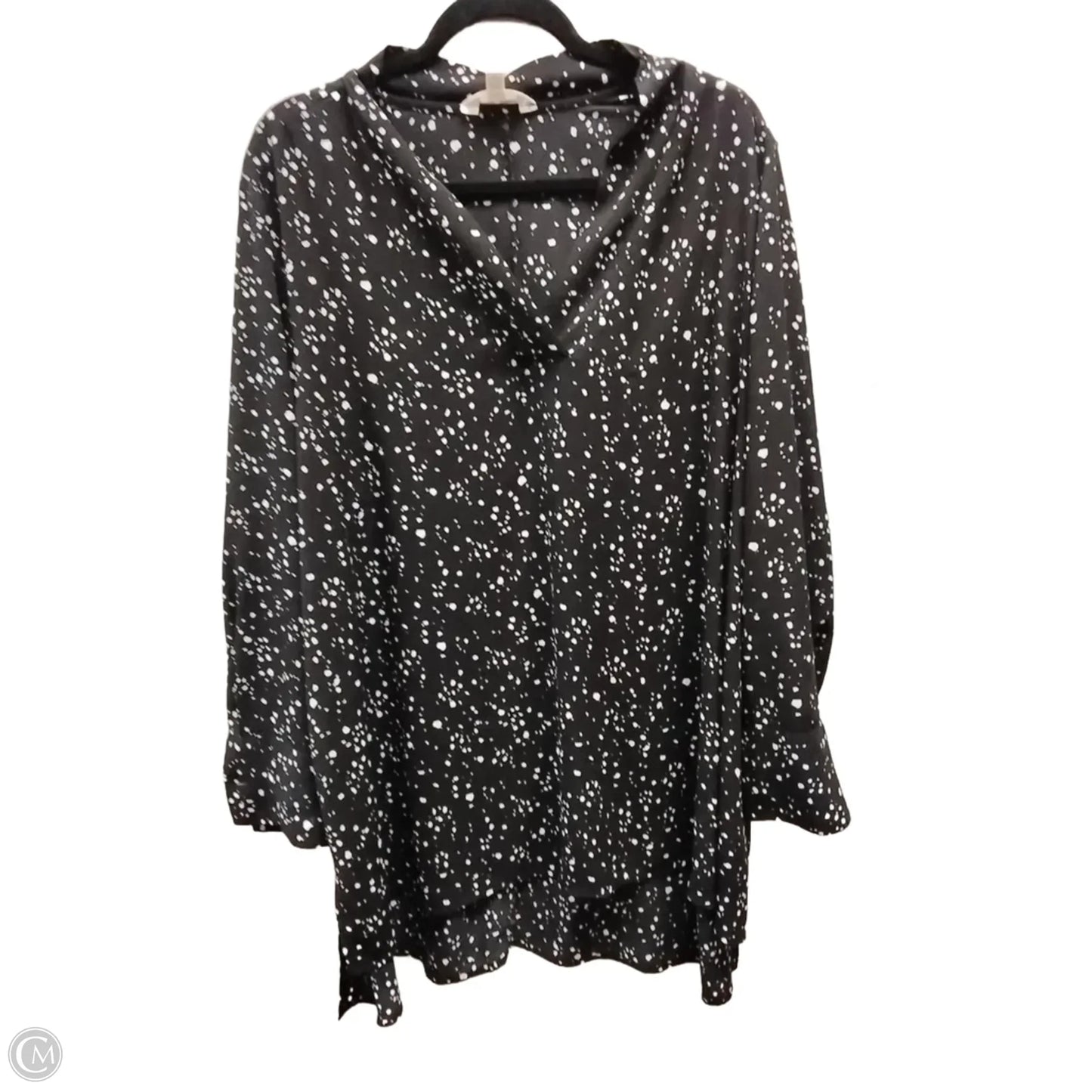 Top Long Sleeve By Terra & Sky In Polkadot Pattern, Size: 2x