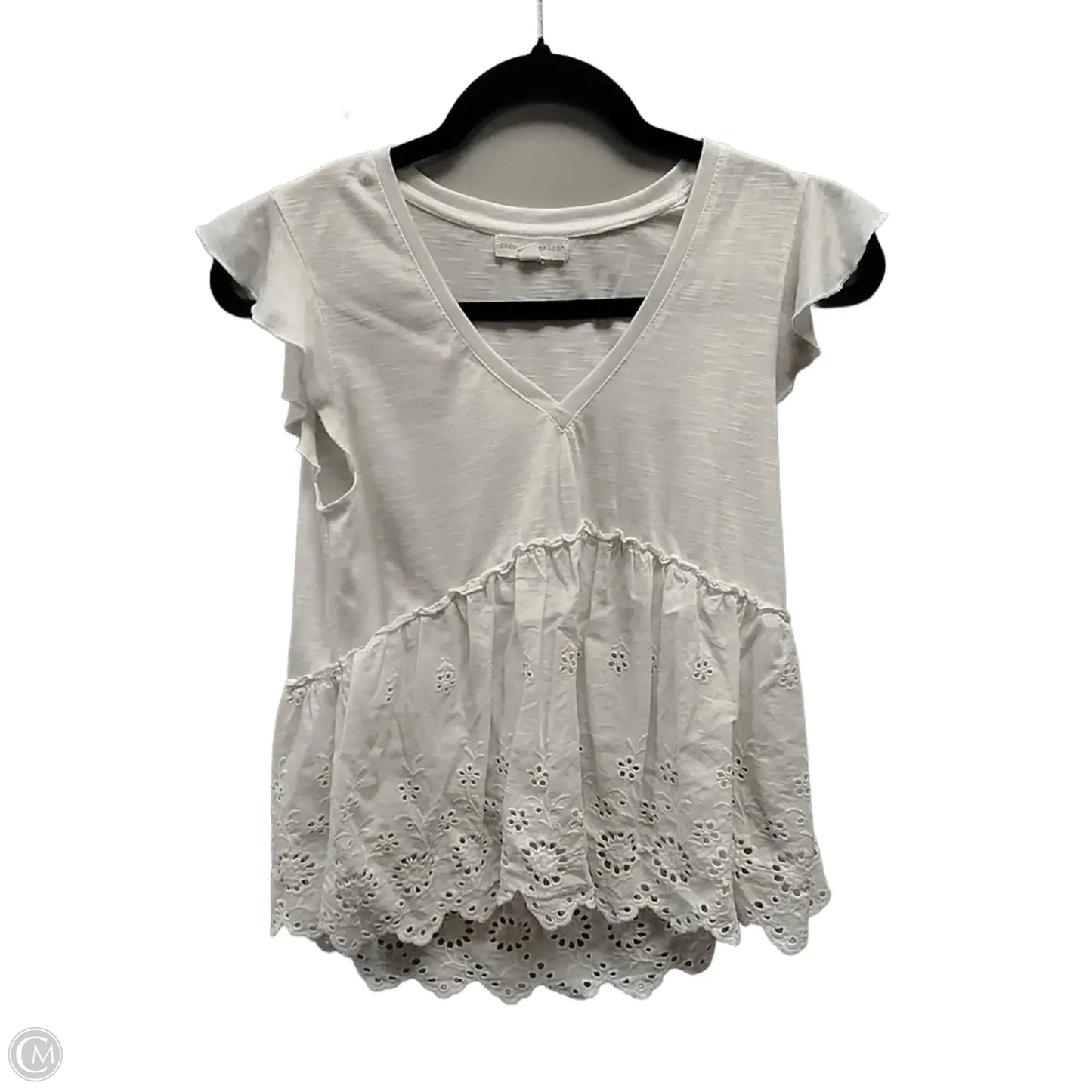 Top Short Sleeve By Coco + Jaimeson In White, Size: S