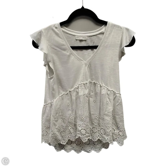 Top Short Sleeve By Coco + Jaimeson In White, Size: S