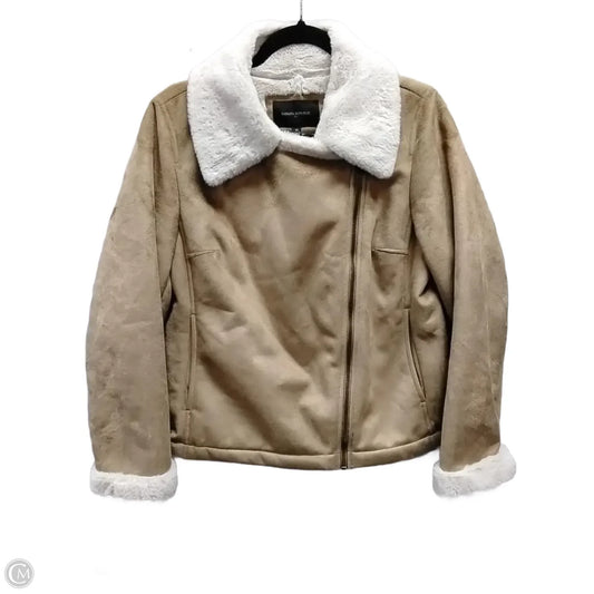 Jacket Faux Fur & Sherpa By Banana Republic In Tan, Size: M