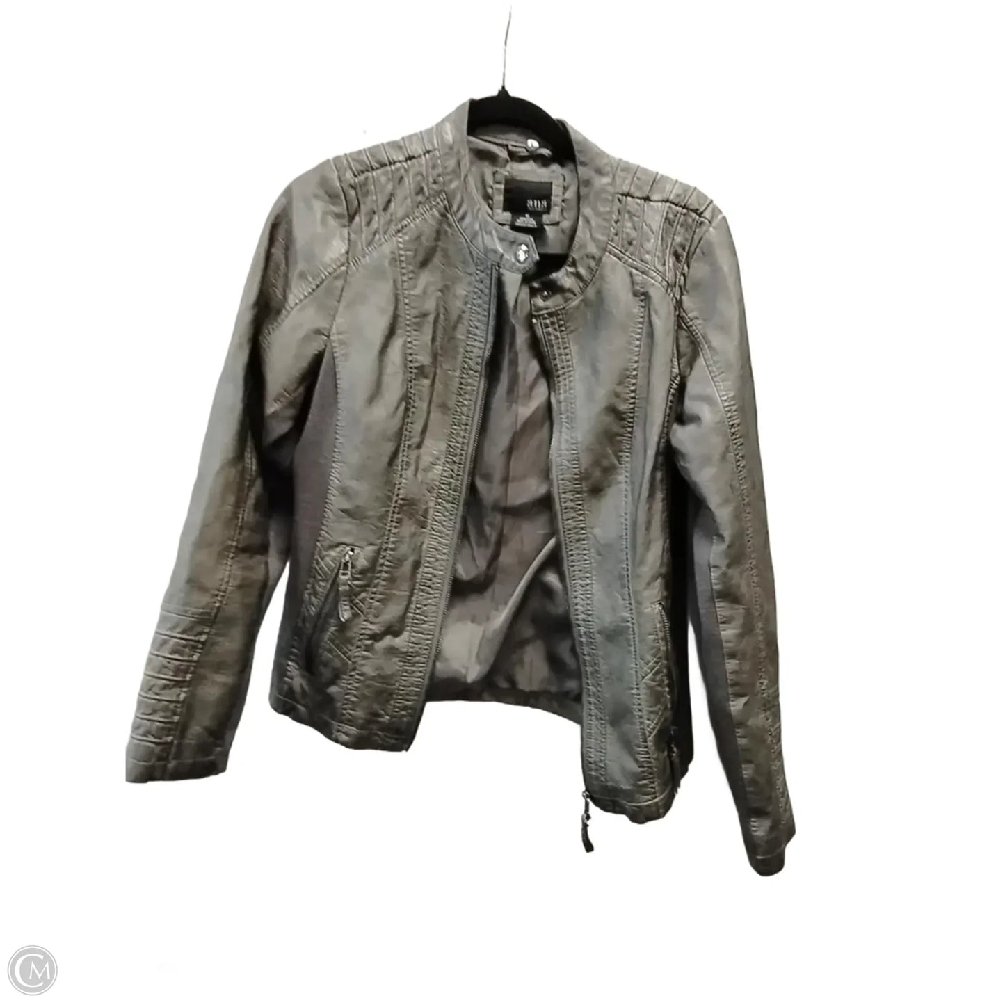 Jacket Moto By Ana In Grey, Size: M