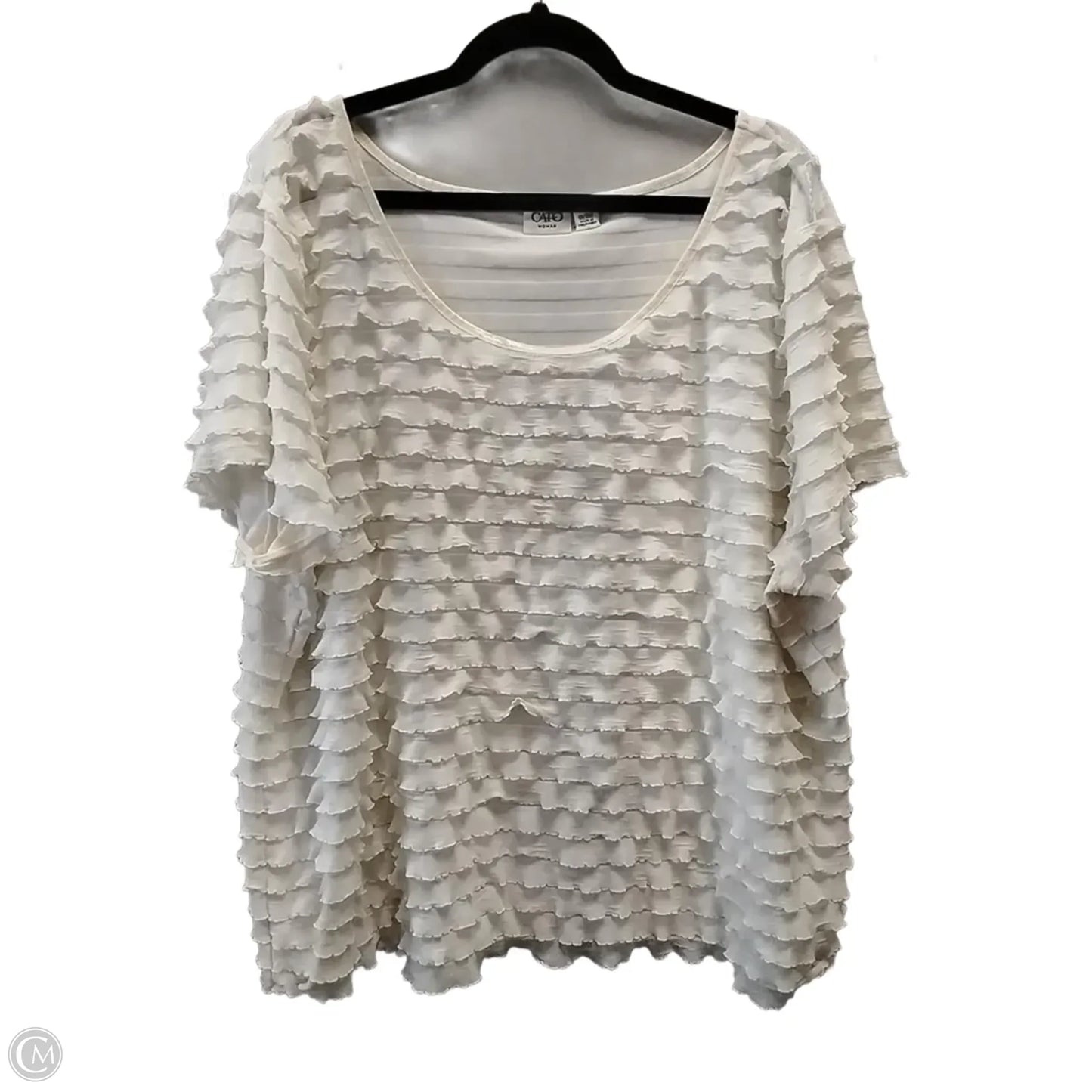 Blouse Short Sleeve By Cato In Cream, Size: 26