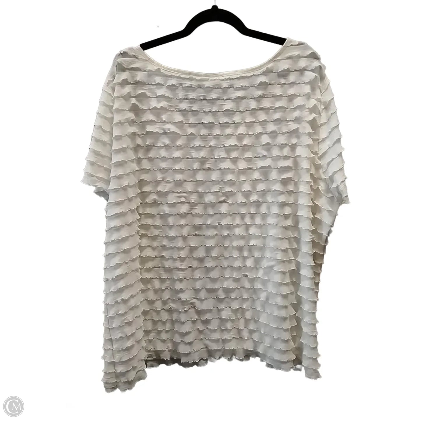 Blouse Short Sleeve By Cato In Cream, Size: 26