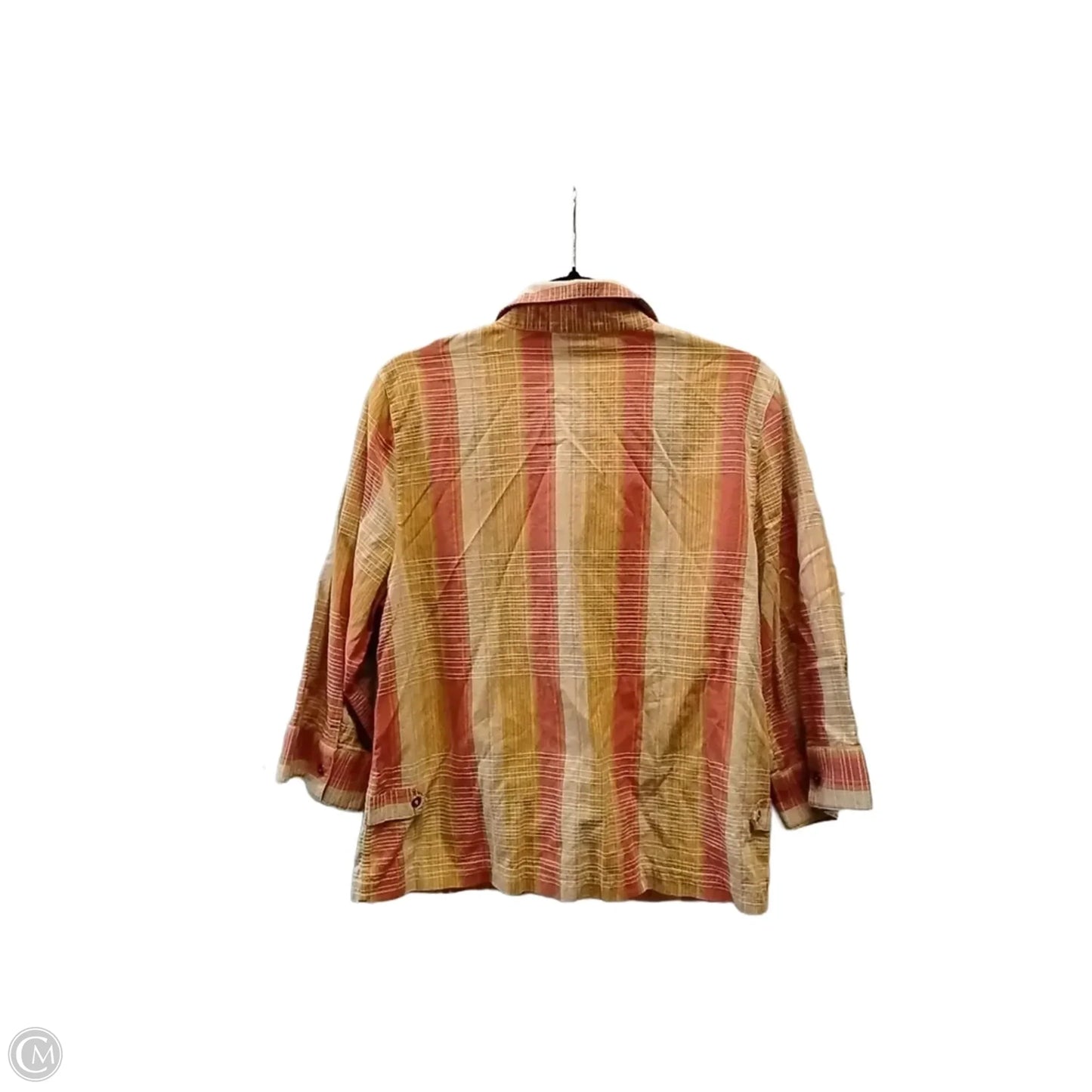 Top Long Sleeve By Christopher And Banks In Plaid Pattern, Size: Xl