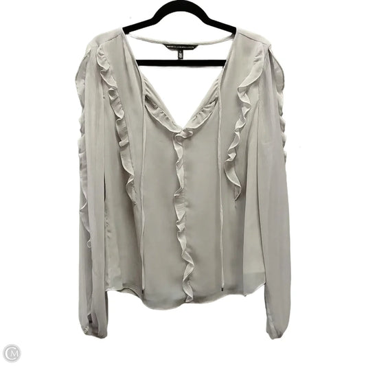 Blouse Long Sleeve By White House Black Market In Purple, Size: L