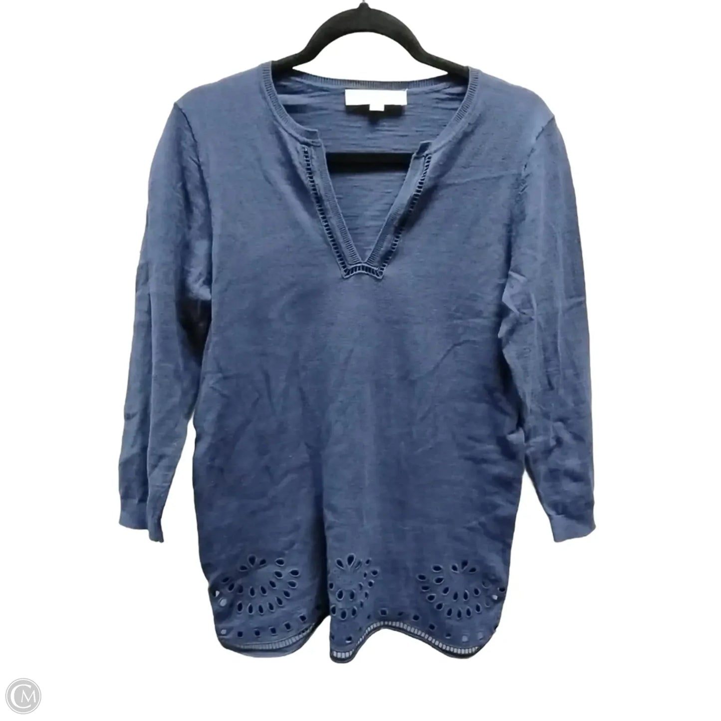 Blouse Long Sleeve By Loft In Navy, Size: S