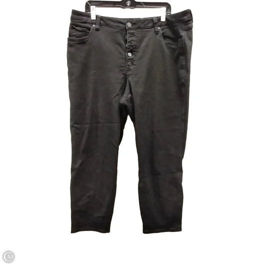 Jeans Straight By Kut In Black Denim, Size: 18w