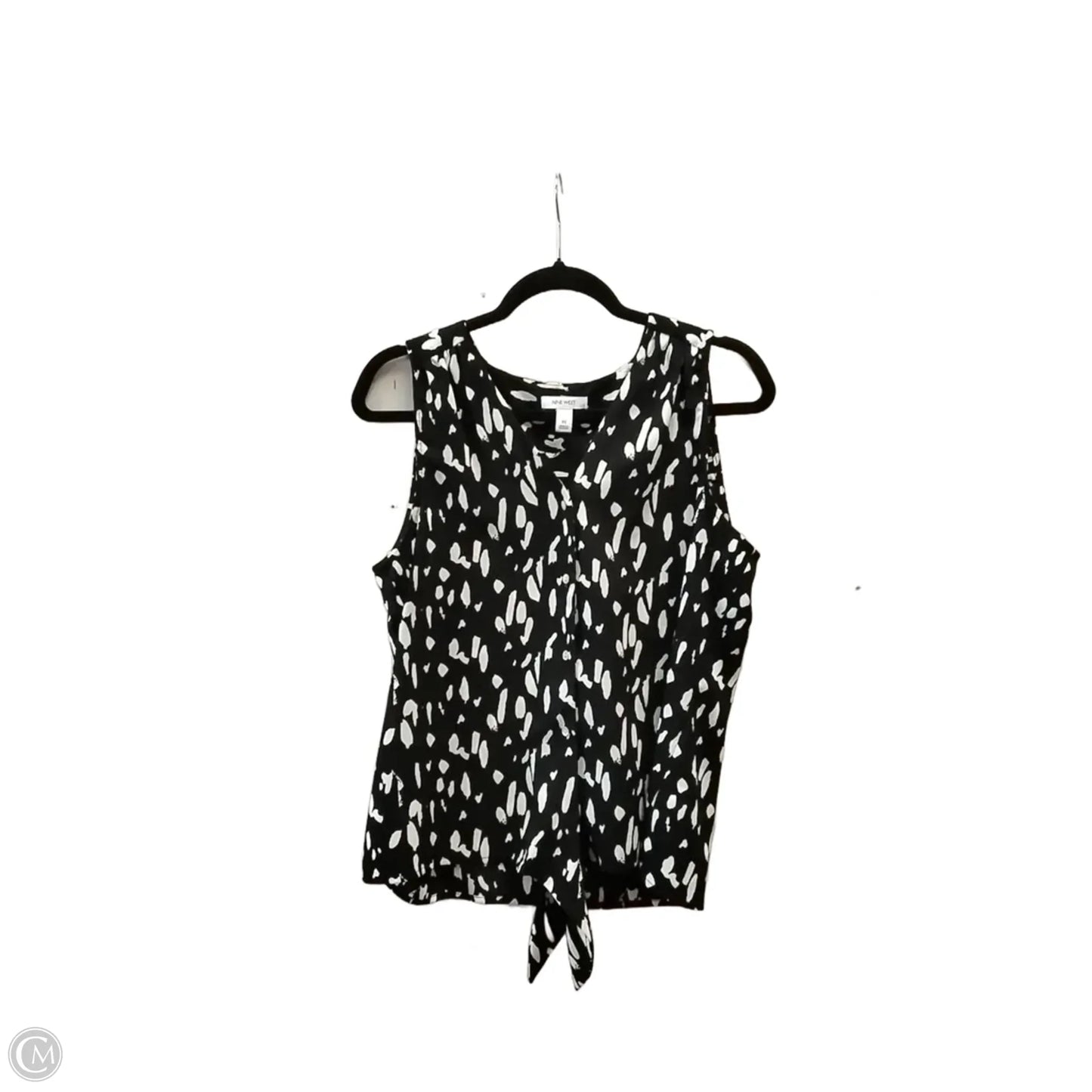 Blouse Sleeveless By Nine West In Blue & Cream, Size: M