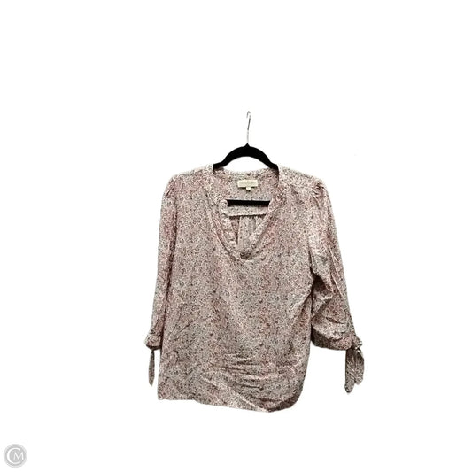 Blouse Long Sleeve By Cynthia Rowley In Floral Print, Size: L