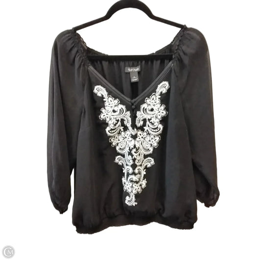Blouse Long Sleeve By White House Black Market In Black, Size: L