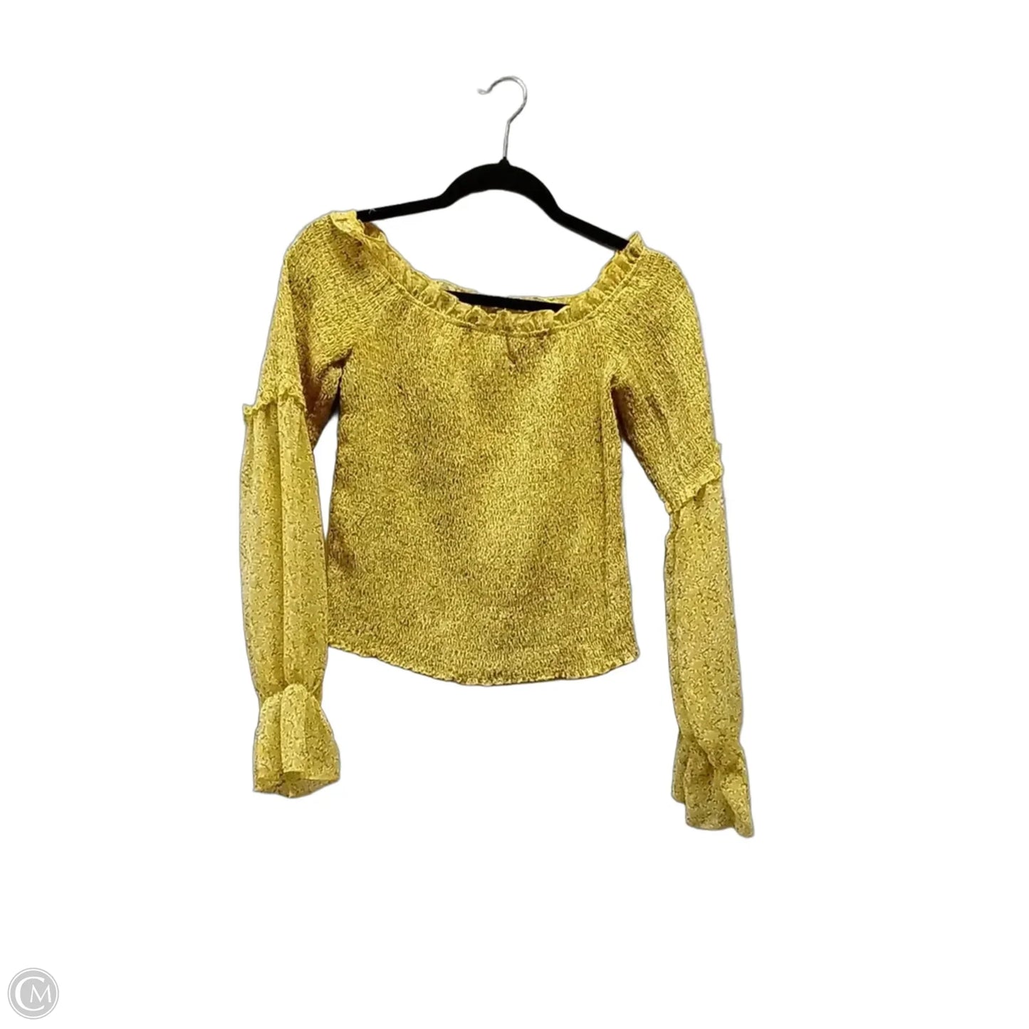 Blouse Long Sleeve By Missguided In Yellow, Size: 8