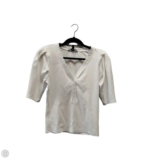 Blouse Short Sleeve By White House Black Market In White, Size: S