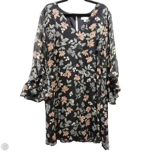 Dress Casual Midi By Calvin Klein In Floral Print, Size: 16