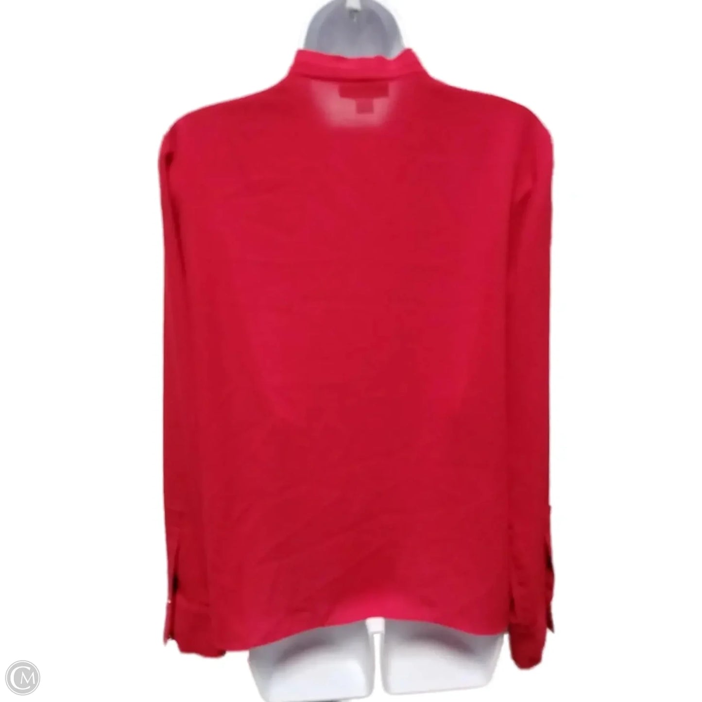 Blouse Long Sleeve By Calvin Klein In Red, Size: S