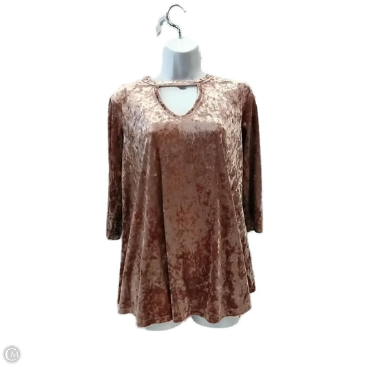Blouse Long Sleeve By Bobeau In Peach, Size: S