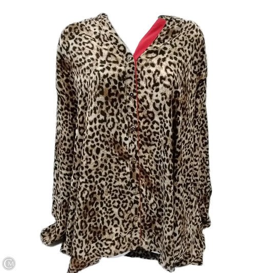 Blouse Long Sleeve By Daniel Rainn In Animal Print, Size: 3x