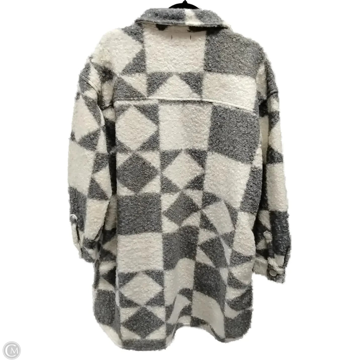 Coat Faux Fur & Sherpa By Angashion In Grey, Size: Xxl