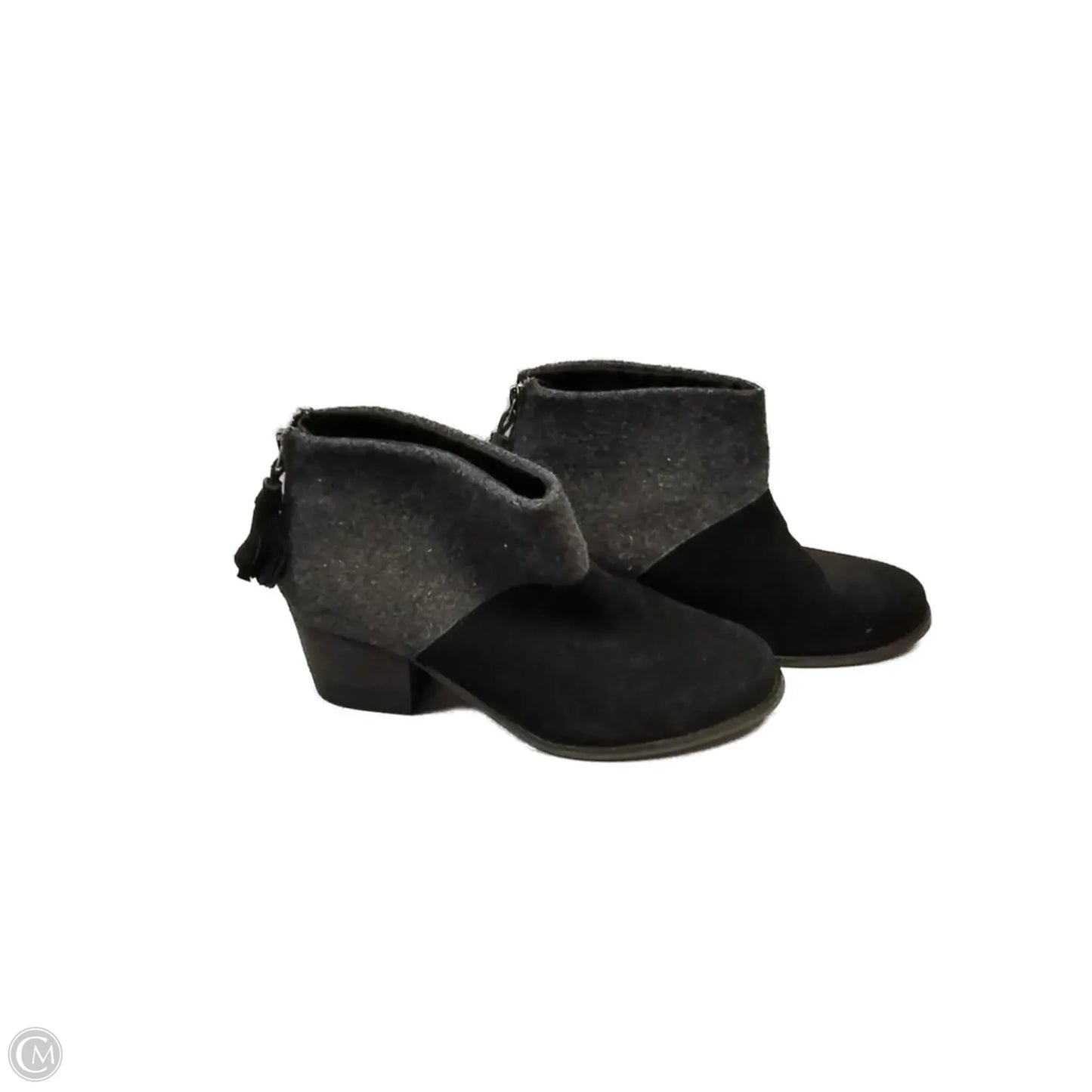 Boots Ankle Heels By Toms In Black & Grey, Size: 8