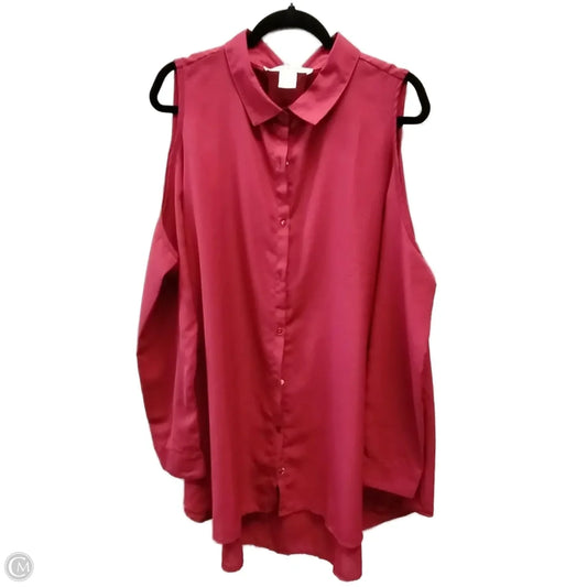 Blouse Long Sleeve By Clothes Mentor In Red, Size: 2x