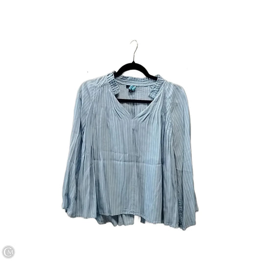 Blouse Long Sleeve By Ann Taylor In Striped Pattern, Size: Xs