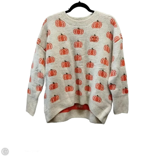 Sweater By Vince Camuto In Cream & Orange, Size: S