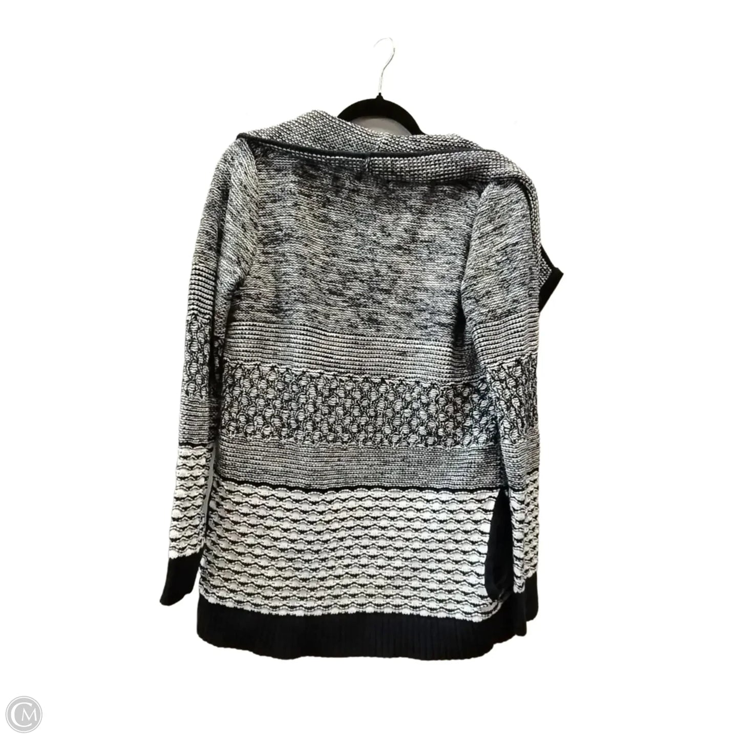 Sweater Cardigan By Gap In Blue & White, Size: M