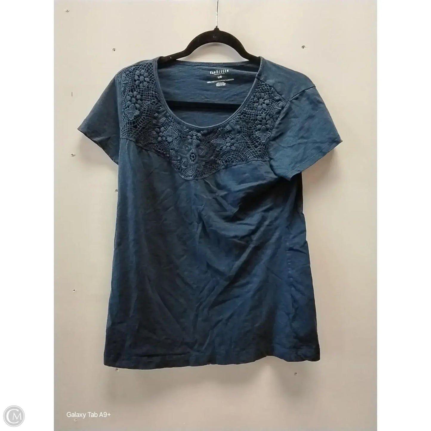 Top Short Sleeve Basic By Van Heusen In Navy, Size: L