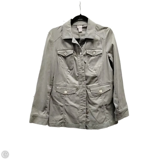 Jacket Utility By Chicos In Green, Size: S